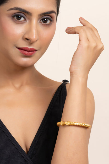 Gold Plated Handmade Designer Bangle with Intricate Designs for Timeless Elegance and Style - Lookandadorn.com