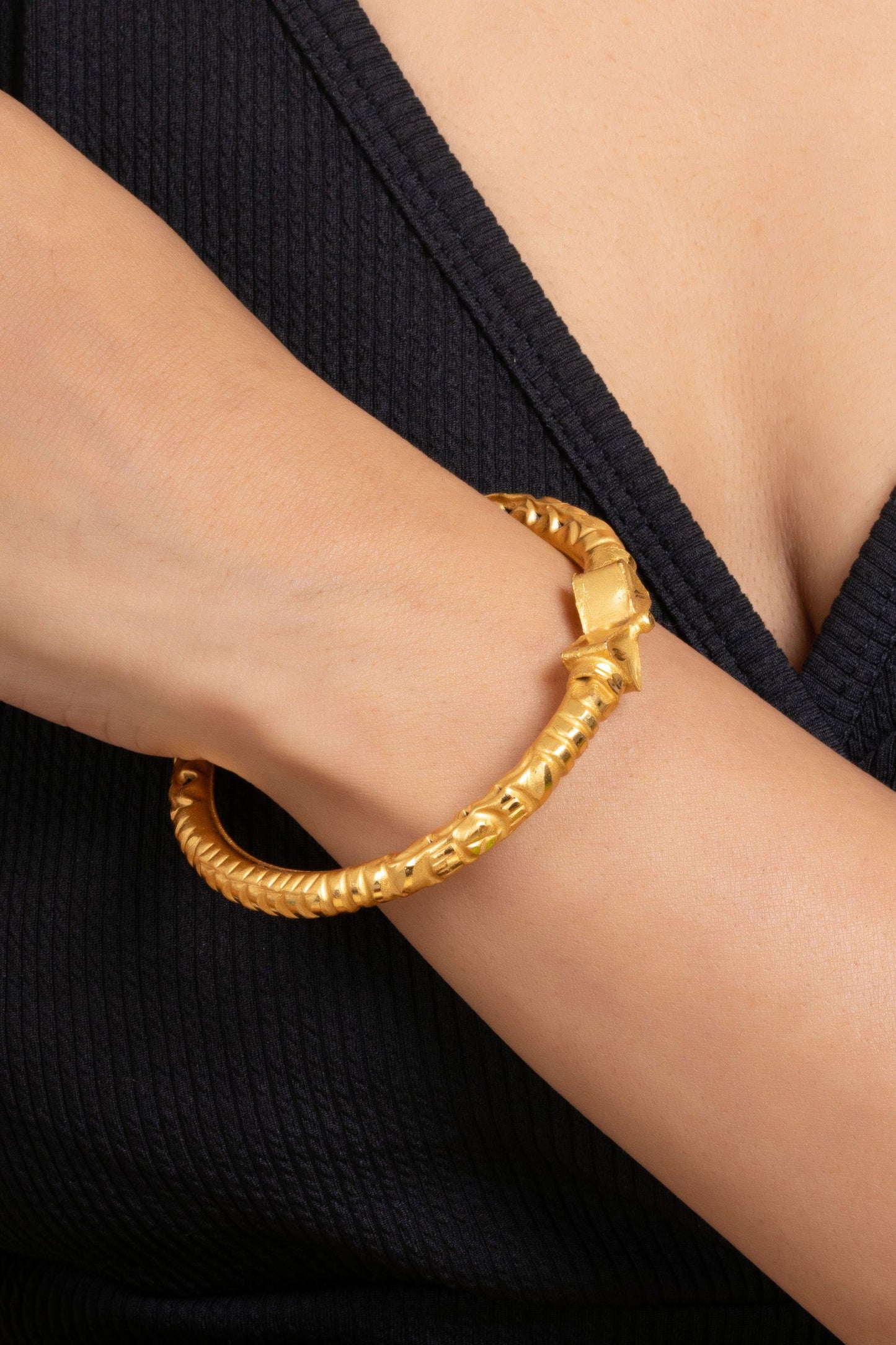 Gold Plated Handmade Designer Bangle with Intricate Designs for Timeless Elegance and Style - Lookandadorn.com