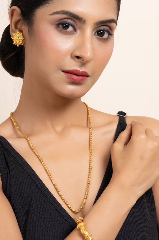 Gold Plated 1.5g Designer Neckpiece, Handmade Copper Jewelry, Non-Allergic, Perfect For Any Occasion - Lookandadorn.com